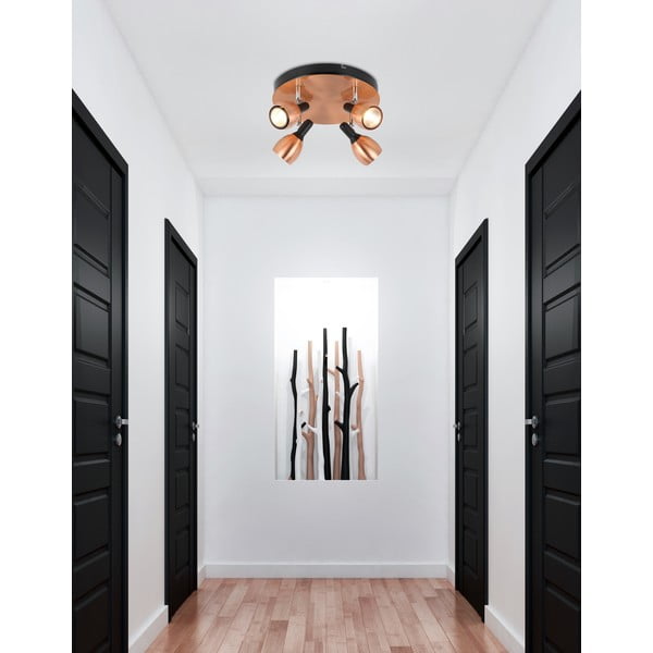 Stropní svítidlo v měděné barvě s kovovým stínidlem 35x35 cm Cross – Candellux Lighting-image-1