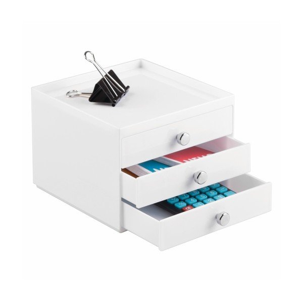 Bílý organizér se 3 zásuvkami InterDesign Desk-image-1