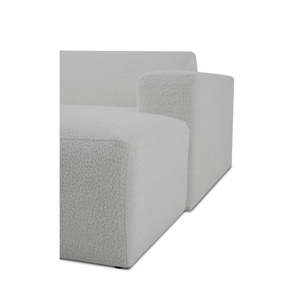 Bílý modul pohovky z textilie bouclé (pravý roh) Roxy – Scandic-image-4