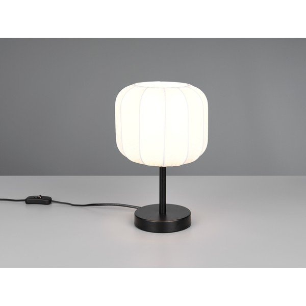 Bílá/matně černá kovová stolní lampa s textilním stínidlem (výška 30 cm) Madleine – Reality-image-1