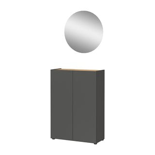 Antracitová předsíňová sestava v dekoru dubu 74x200x33 cm Alviano – Germania