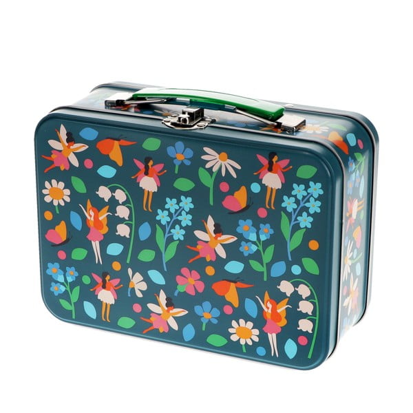 Tmavě modrý kovový dětský kufřík 19x8x17 cm Fairies in the Garden – Rex London-image-4