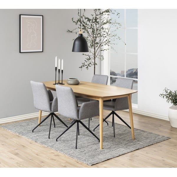 Šedé čalouněné jídelní křeslo s područkami Naya – Actona-image-1