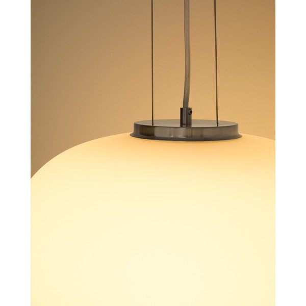 Bílé závěsné svítidlo se skleněným stínidlem ø 40 cm Ardali – Kave Home-image-2