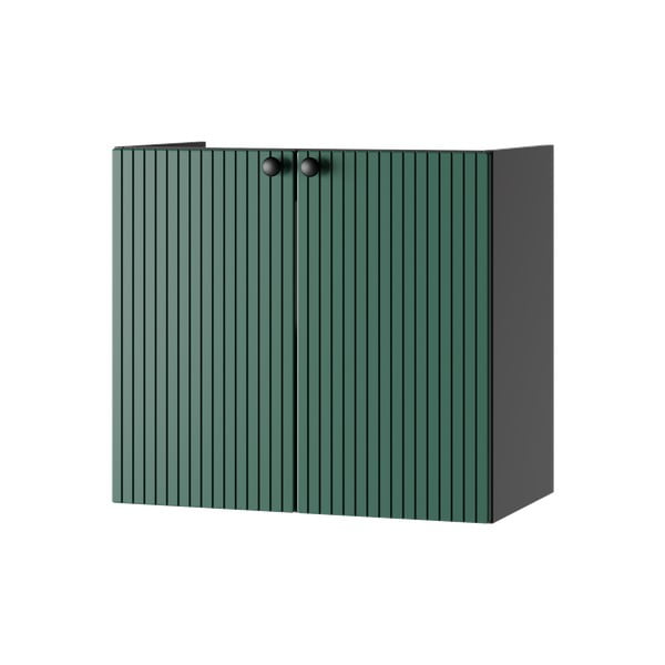 Zeleno-antracitová nízká závěsná skříňka pod umyvadlo 61,5x55,5 cm Asti – STOLKAR
