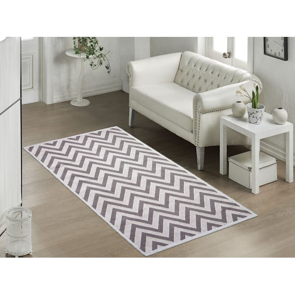 Béžový bavlněný koberec Vitaus Zikzak, 60 x 90 cm-image-1