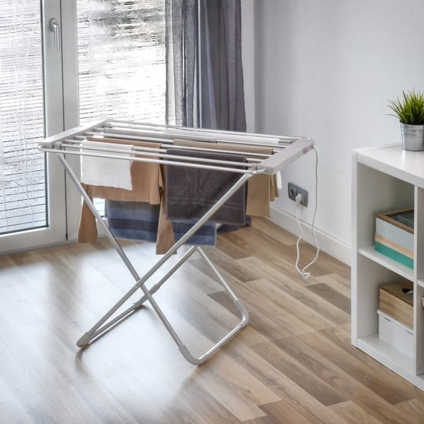 Bílý skládací elektrický sušák na prádlo InnovaGoods Clotheshorse-image-3
