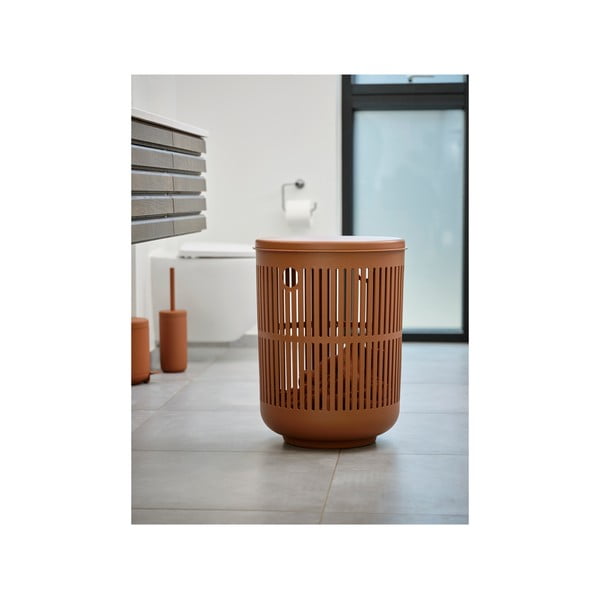 Oranžový plastový koš na prádlo 60 l Ume – Zone-image-4