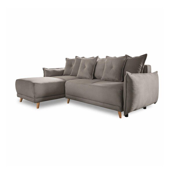 Světle hnědá manšestrová rozkládací rohová pohovka (variabilní) Lazy Lukka – Miuform