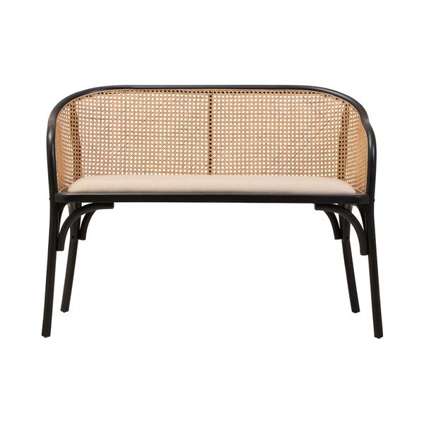Černá/v přírodní barvě polstrovaná lavice Cebu – Premier Housewares-image-2