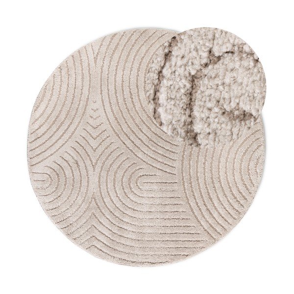 Béžový kulatý koberec ø 160 cm Panglao New York Taupe – Elle Decoration