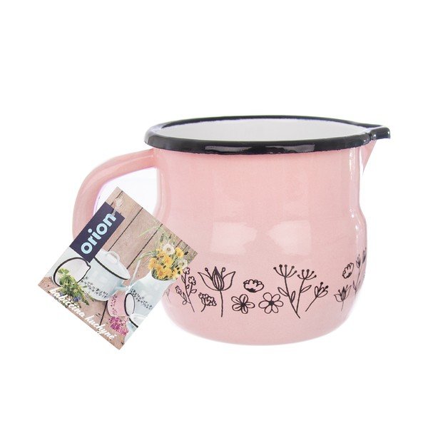 Růžový smaltovaný džbánek Orion Meadow, 800 ml-image-2