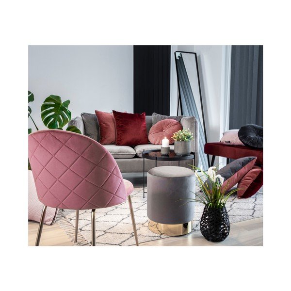 Šedý polštář se sametovým potahem House Nordic Luso, ø 45 cm-image-3