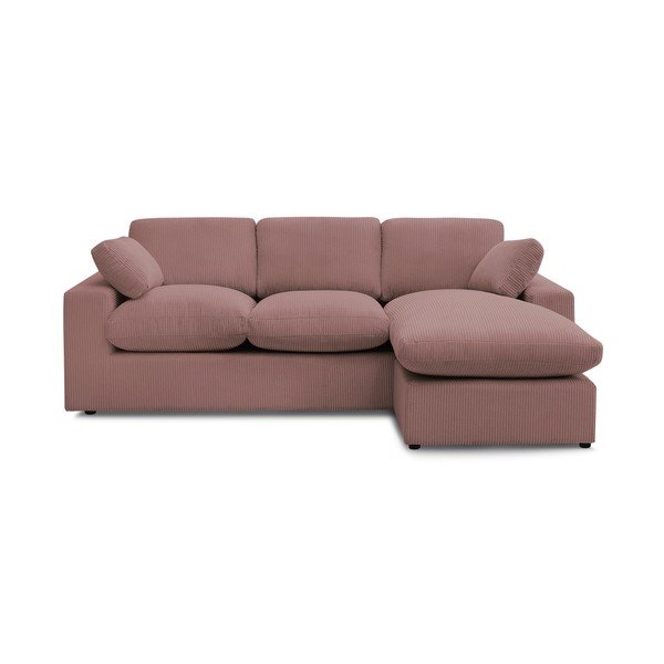 Růžová manšestrová rohová pohovka Belair – Bobochic Paris