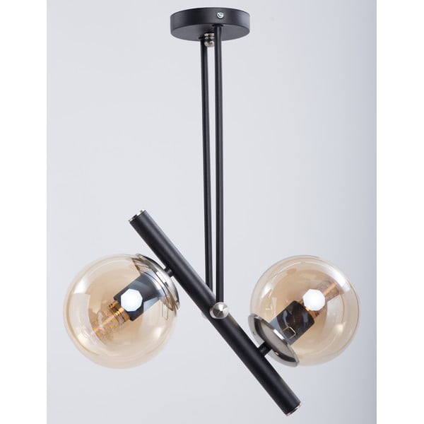 Černé stropní svítidlo se skleněným stínidlem ø 15 cm Libra – Squid Lighting-image-1