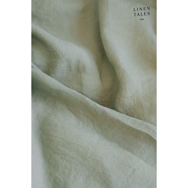 Dětské zelené lněné prostěradlo Linen Tales Nature, 60 x 120 cm-image-1