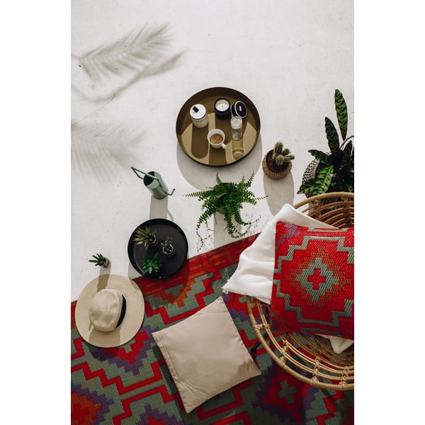 Oranžovo-fialový oboustranný venkovní koberec z recyklovaného plastu Fab Hab Lhasa Orange & Violet, 120 x 180 cm-image-3