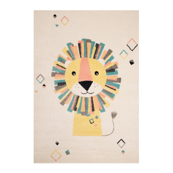 Béžovokrémový dětský hnědý koberec Zala Living Lion, 120 x 170 cm