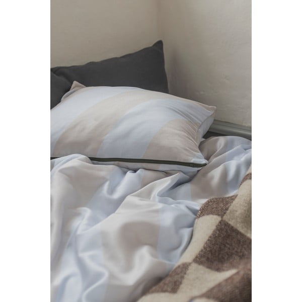 Světle šedo-béžové povlečení na jednolůžko z bavlněného saténu 140x200 cm Diagonal – Mette Ditmer Denmark-image-3