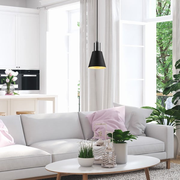 Černé závěsné svítidlo ø 14 cm Kem – Opviq lights-image-3