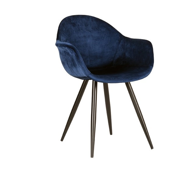 Tmavě modré sametové jídelní židle v sadě 2 ks Forli – LABEL51