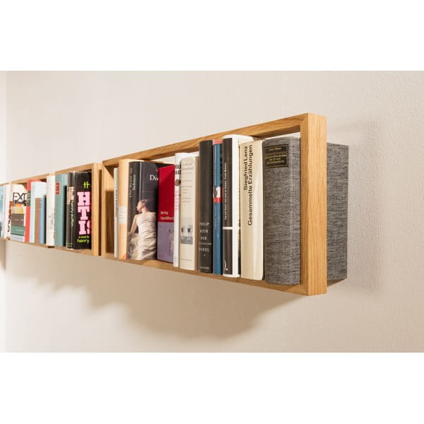 Knižní police z dubového dřeva das kleine b b9, výška 34 cm-image-1