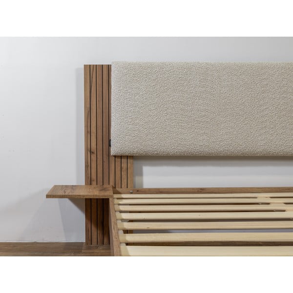 Béžová dvoulůžková postel s roštem 140x190 cm Lior – Bobochic Paris-image-4