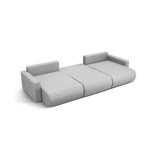 Světle šedá rozkládací rohová pohovka s úložným prostorem  (do "U") Belfast – Cosmopolitan Design-image-2