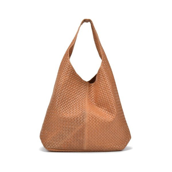 Koňakově hnědá kožená kabelka Mangotti Bags Barbara