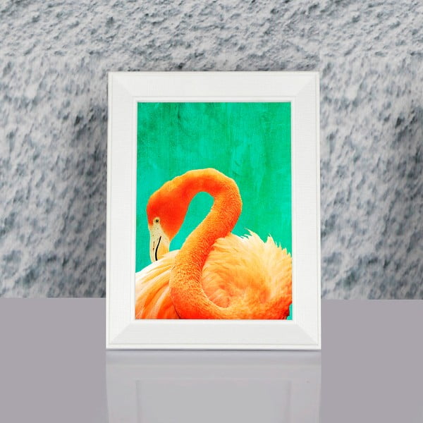 Zarámovaný obraz Dekorjinal Pouff Painted Flamingo, 23 x 17 cm