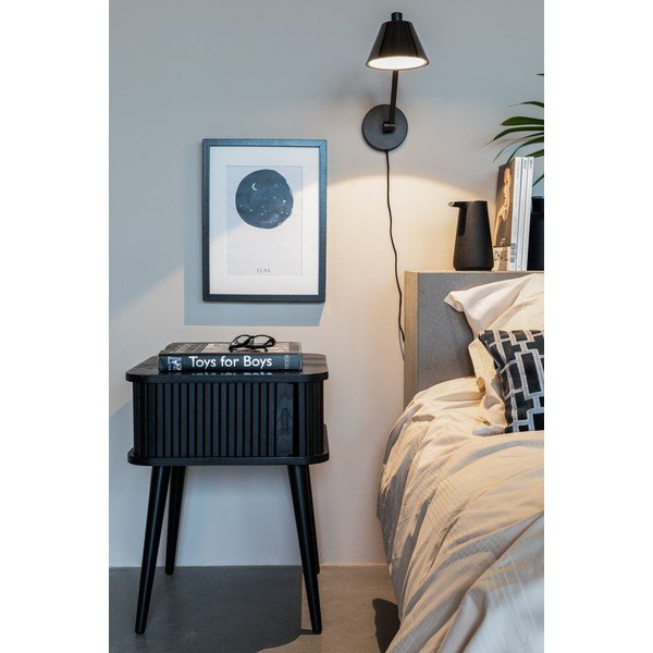 Černý noční stolek v dekoru jasanu Barbier – Zuiver-image-3