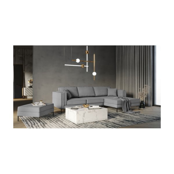 Šedá rohová pohovka Milo Casa Attilio, pravý roh-image-4