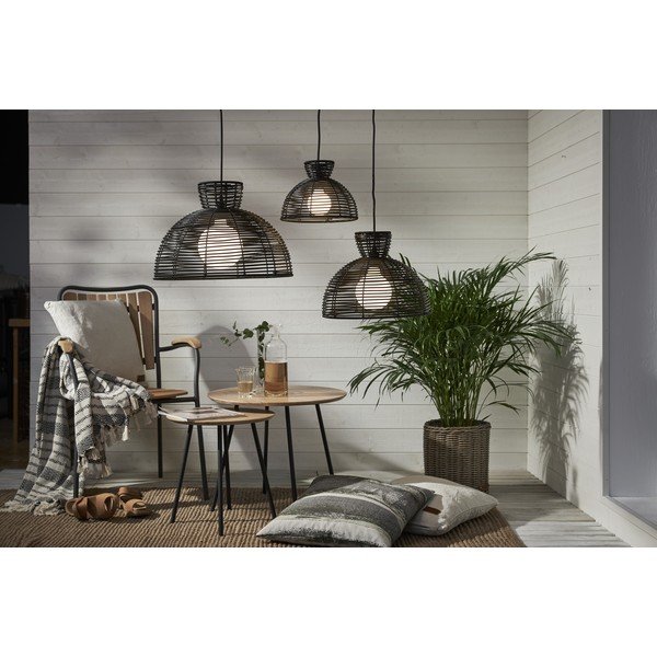 Černé venkovní stínidlo na stropní svítidlo Star Trading Runde, ø 26 cm-image-4