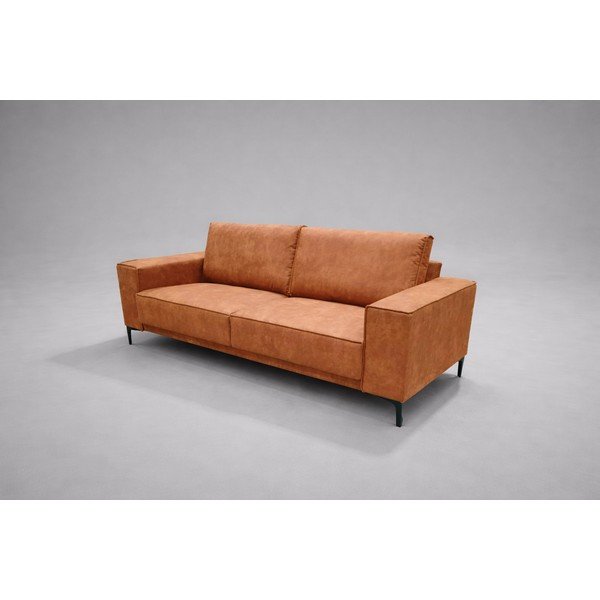 Koňakově hnědá pohovka z imitace kůže 224 cm Copenhagen - II. jakost – Scandic-image-2