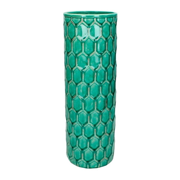 Zelená kameninová váza HF Living Tropic, výška 34,5 cm