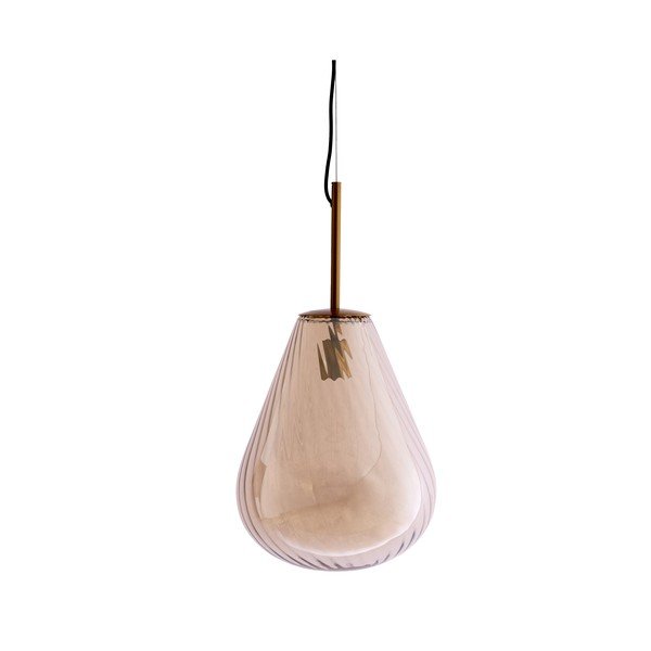 Jantarové závěsné svítidlo se skleněným stínidlem Leona – Light & Living