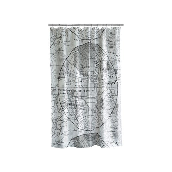 Sprchový závěs World black/white, 180x200 cm
