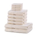 Set 8 světle krémových ručníků a 2 osušek DecoKing Marina Ecru