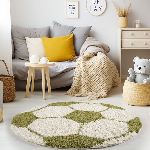 Zeleno-krémový dětský koberec ø 120 cm Fun – Ayyildiz Carpets-image-1