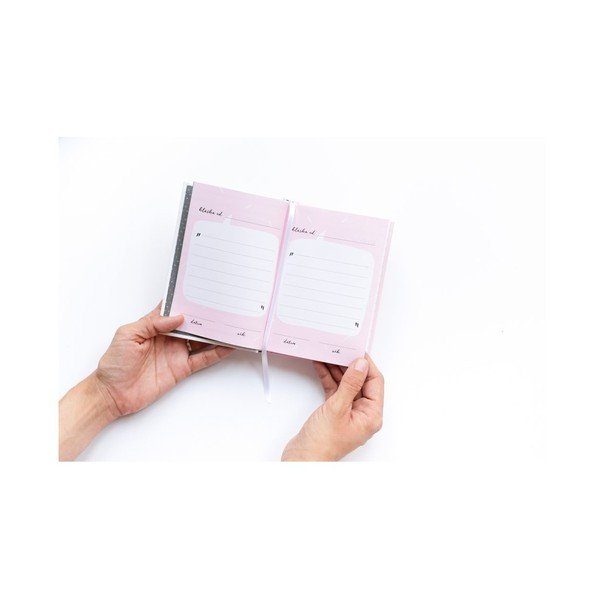 Růžový zápisník se záložkou na dětské hlášky Bloque.-image-2