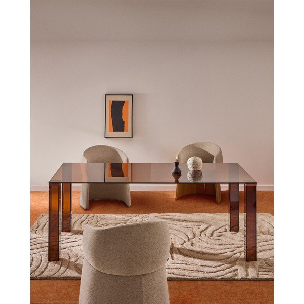 Skleněný jídelní stůl 100x200 cm Adularia – Kave Home-image-1