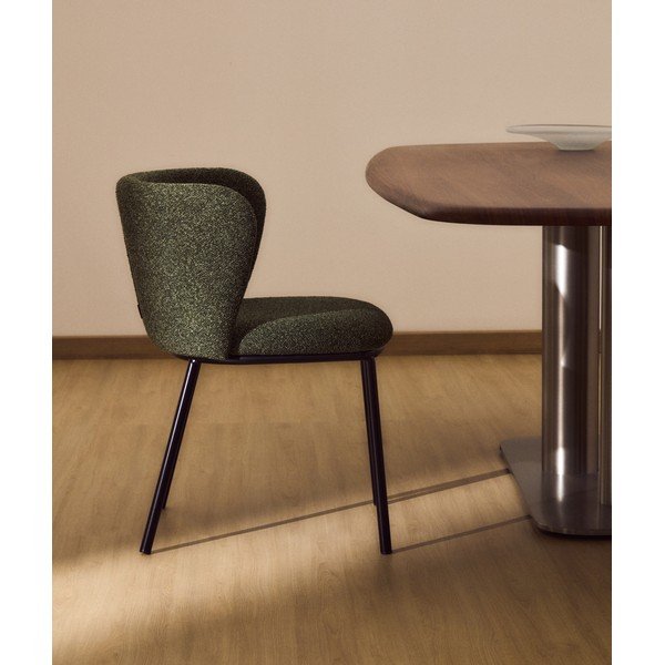 Zelené čalouněné jídelní křeslo Ciselia – Kave Home-image-1
