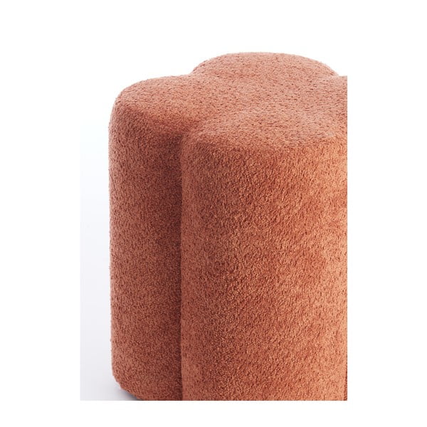 Oranžový taburet z textilie bouclé Nalani – Light & Living-image-3