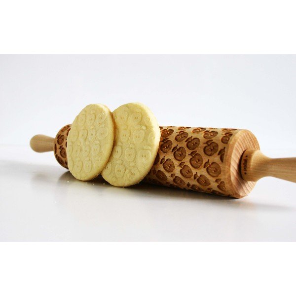 Dřevěný embosovaný váleček na těsto Valek Apples-image-2