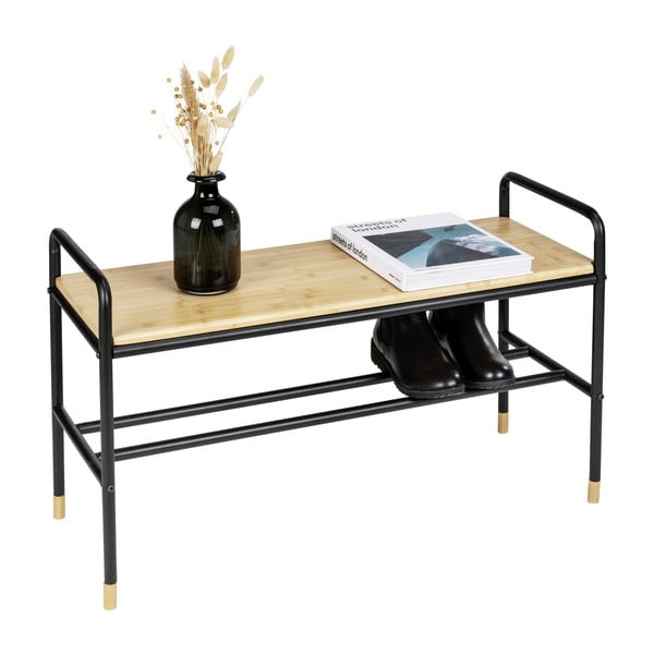 Černý/přírodní kovový botník s lavicí Loft – Wenko-image-2