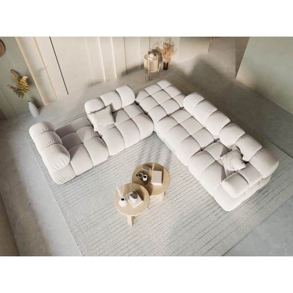 Béžový sametový modul pohovky (středový díl) Bellis – Micadoni -image-1