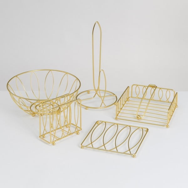 Kovový stojan na papírové utěrky ve zlaté barvě ø 16 cm – Casa Selección-image-1