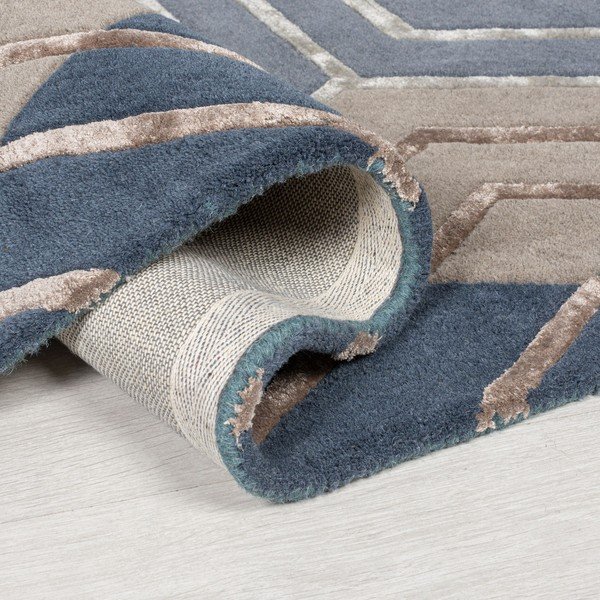 Modrý vlněný koberec Flair Rugs Harlow, 160 x 230 cm-image-1