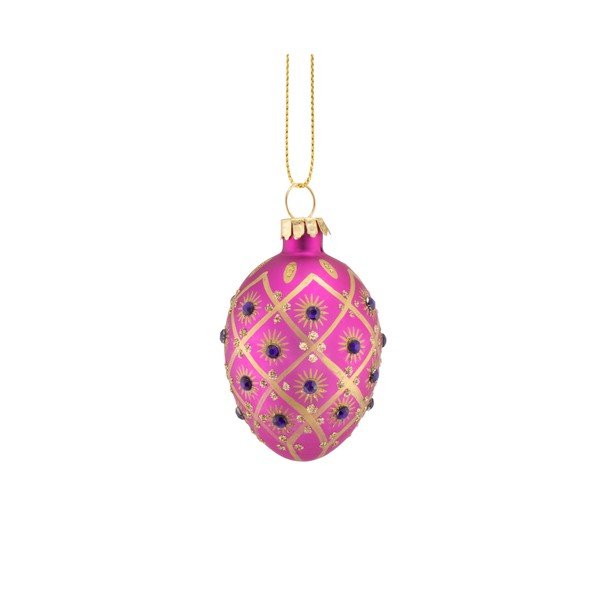 Skleněné vánoční koule v sadě 4 ks 4 cm Diamante Oval – Sass & Belle-image-1