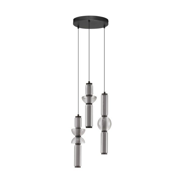 Šedé skleněné LED stmívatelné závěsné svítidlo ø 38 cm Ulon – Nova Luce